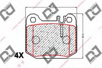 DJ PARTS bp1874 -  Комплект тормозных колодок, дисковый тормоз
